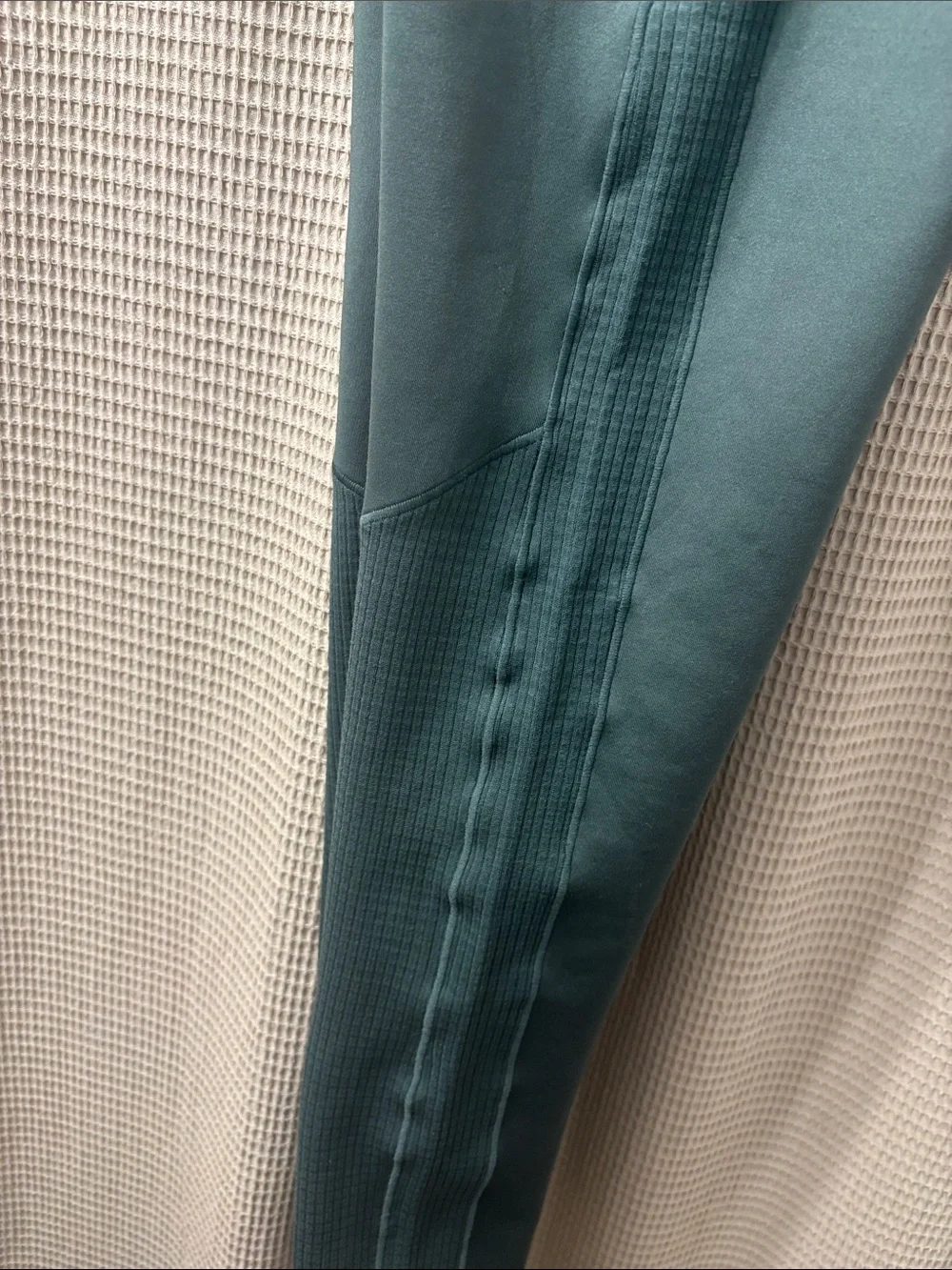 Nike Girls' Dark Teal Leggings with Light Green Waistband